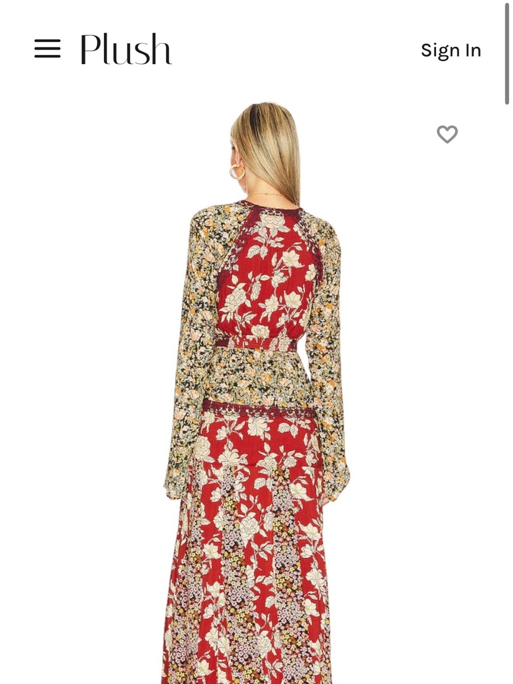 Free People Multi-Print Floral Wrap Maxi Dress in Red and Black - Picture 3 of 8